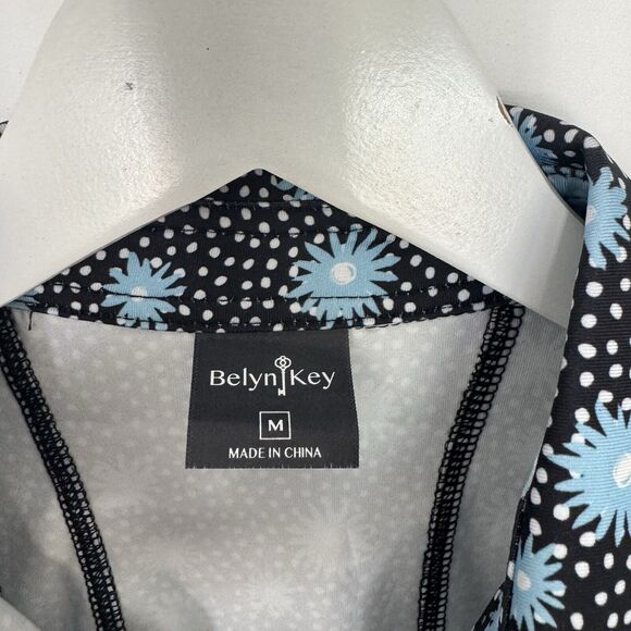 Belyn Key Moonstruck Floral Glacier Long Sleeve Golf Athletic UPF Shirt Medium - Picture 5 of 13